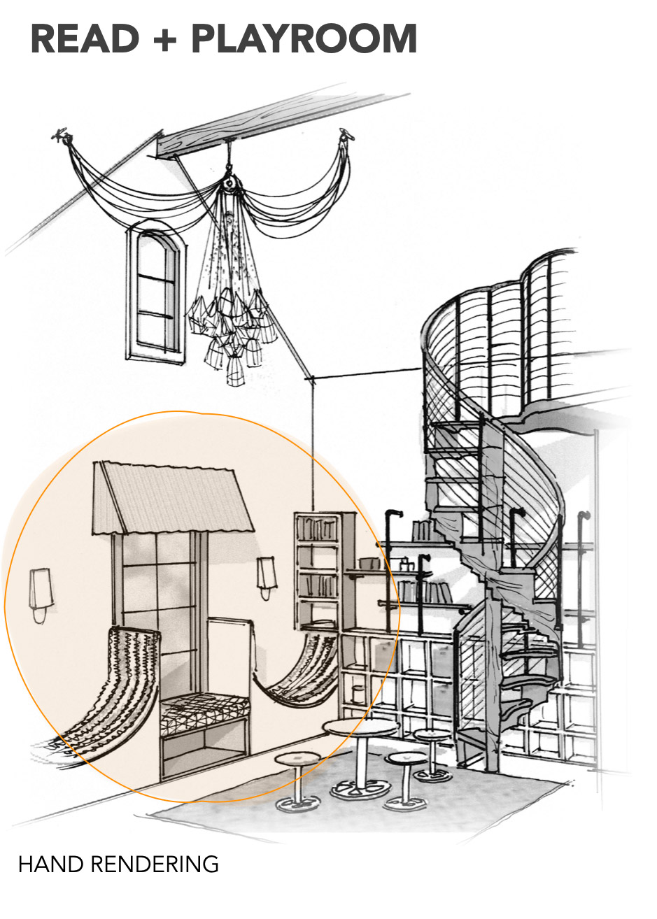 technical drawing of a child's playroom by Shundra Harris Interiors